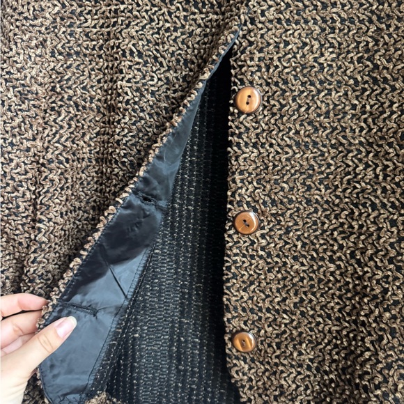 First Option Brown Textured Cropped Jacket Cozy Boho Minimalist Layering S - Picture 3 of 5